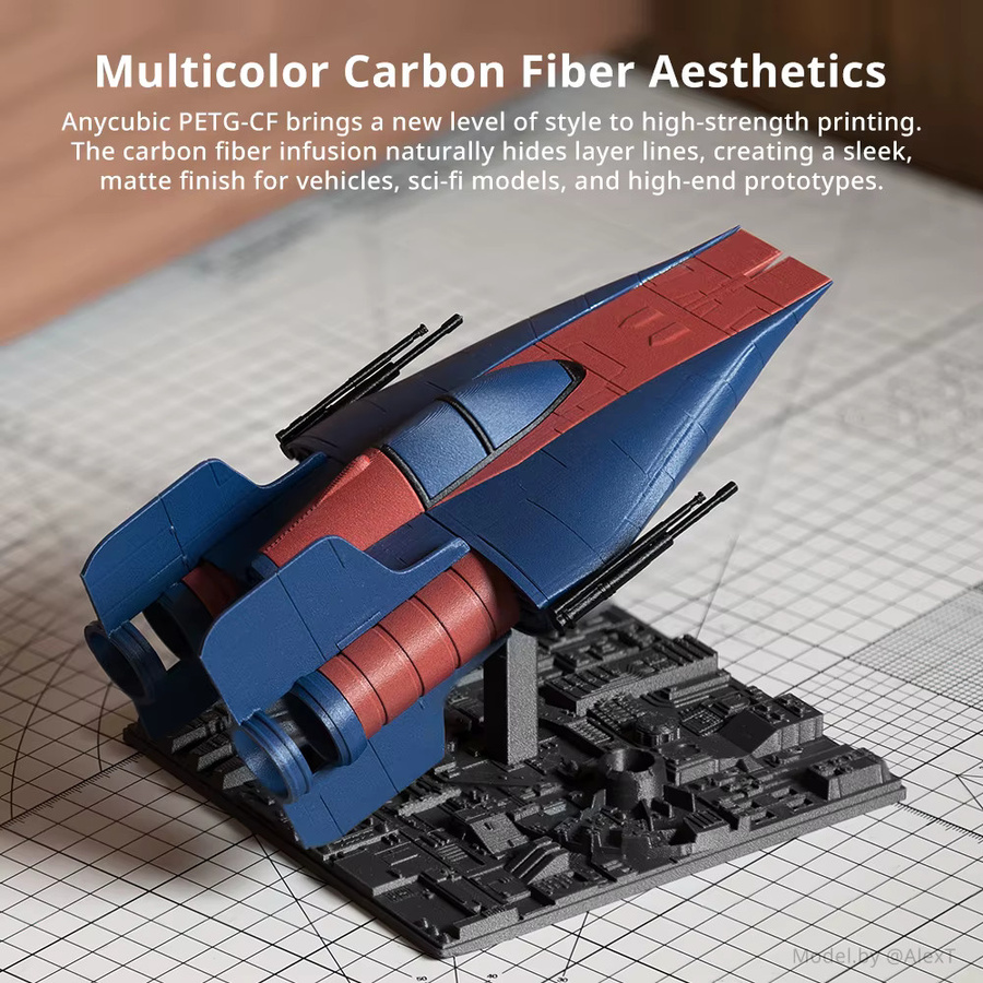 Anycubic PETG-CF Filament mit Kohlefaser in Grau für FDM 3D-Drucker - Bild 2