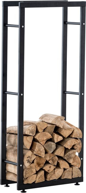 TPFLiving Kaminholzständer Kerry-II aus Eisen in Schwarz Matt, B/T/H: 25 x 60 x 125 cm - Bild 1