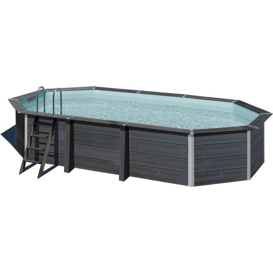 Gre Composite Pool Avantgarde Oval in Anthrazit mit Beleuchtung, B/T/H: 664 x 386 x 124 cm - Bild 2