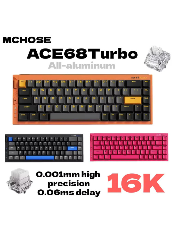 MCHOSE Ace68 Turbo Hall-Effect Magnetschalter-Tastatur aus Aluminiumlegierung in Weiß - Bild 5