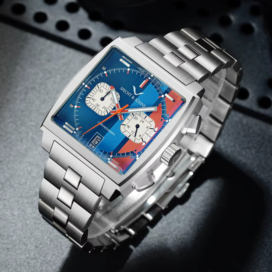 Specht & Söhne Chronograph, Quarz-Armbanduhr, Edelstahl, Silber, Herren - Bild 3