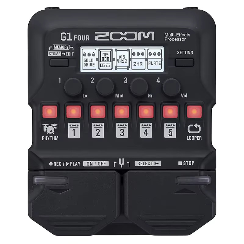 Zoom G1 FOUR Gitarren-Multieffektprozessor-Pedal in Schwarz mit über 60 Effekten, Verstärkermodellierung und Rhythmuseinheit - Bild 4
