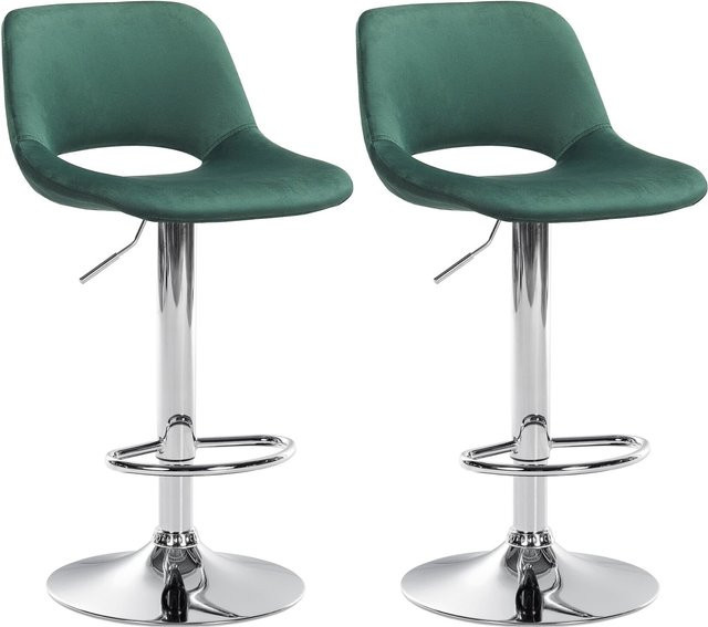 CLP 2er Set Barhocker Camden mit Samt-Bezug in modernem Design - Bild 1