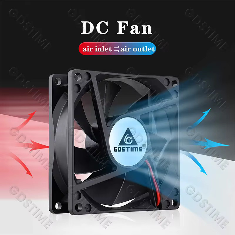 GDSTIME Radial Lüfter für 3D-Drucker und PC-Gehäuse, Schwarz, verschiedene Größen (120mm, 80mm, 60mm, 30mm) mit 5V, 12V oder 24V DC Anschluss - Bild 2
