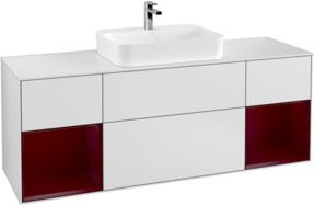 V&B Waschtischunterschrank Finion mit Wandbeleuchtung, Weiß lackiert, Breite: 160 cm - Bild 1