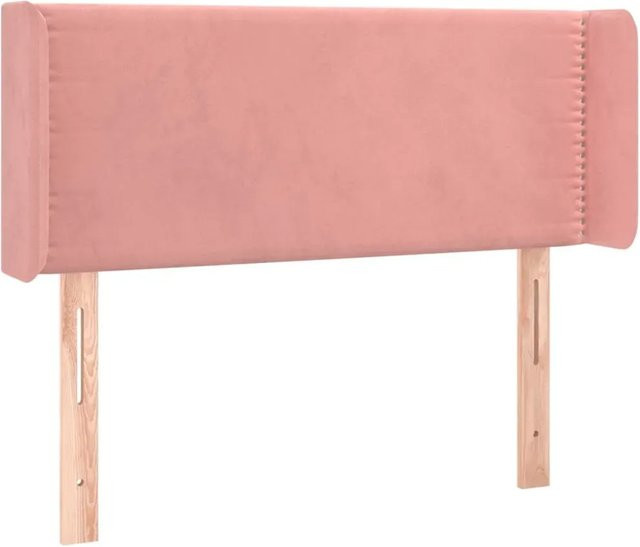vidaXL LED Kopfteil aus Samt in Rosa mit USB-Ladeport und integrierter Beleuchtung, B/T/H: 103 x 16 x 78/88 cm - Bild 1