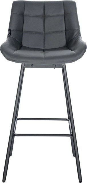 4er Set DELUKE Barhocker VISEN in Grau aus Kunstleder mit Lehne und Drehsitz, B/T/H: 49 x 56 x 105 cm - Bild 1