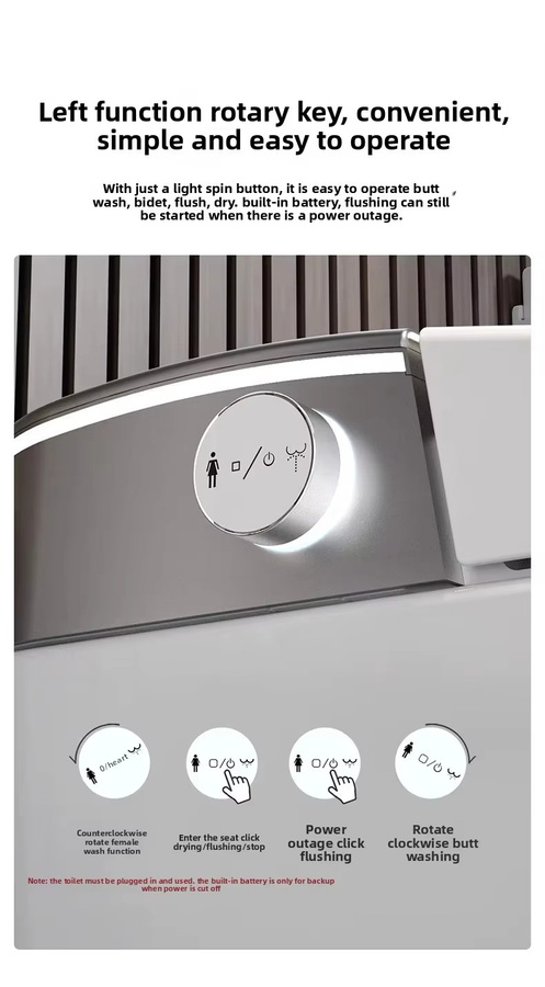 WEllBlue Intelligente Toilette in Weiß mit automatischer Sitzheizung, Doppelspülung und elektrischem Öffnen/Schließen - Bild 3