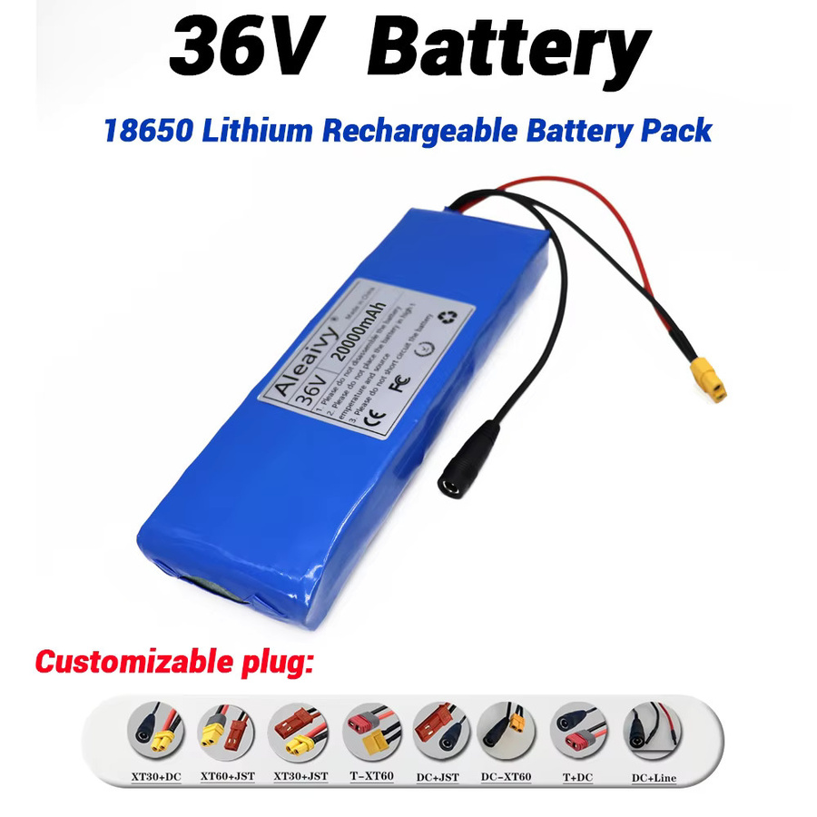 Aleaivy Li-Ionen-Akku 36V 20000mAh in Blau für Fahrrad und Roller mit 20A BMS und 500W Leistung - Bild 2