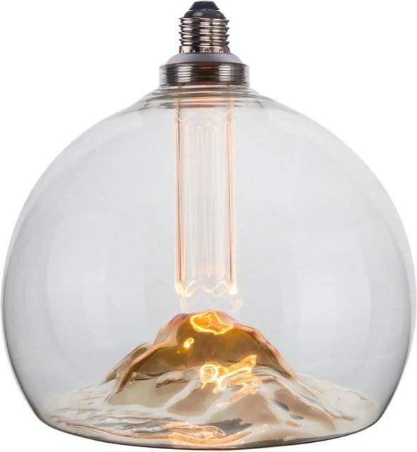 ENOVALITE LED Filament Leuchtmittel Mountain Globe E27, dimmbar, warmweiß, Glas, transparent/gold - Bild 1
