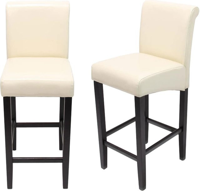 2er-Set Barhocker MCW C33 in Beige aus Leder im Retro-Look - Bild 1