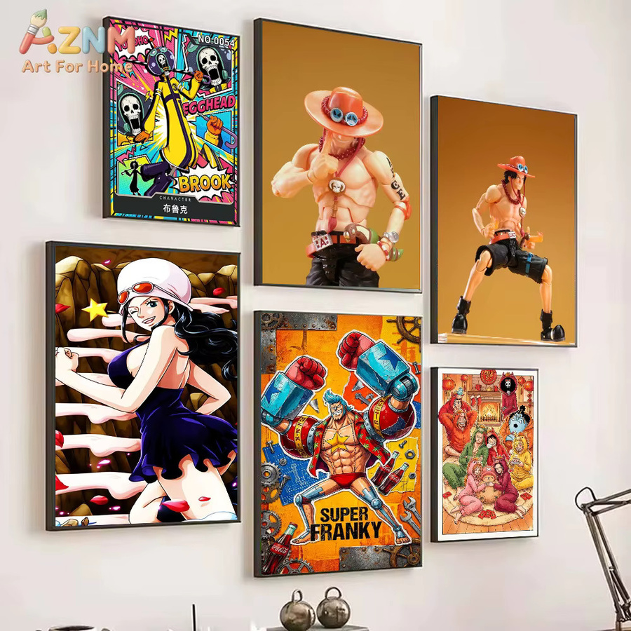 AZNM One Piece Anime Leinwand-Wandkunst Mehrfarbig Druckposter ohne Rahmen - Bild 4