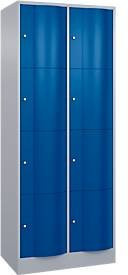 C+P Schließfachschrank Resisto mit 2 Abteilen und 8 Fächern, Weißaluminium/Enzianblau, B/T/H: 77,2 x 54,0 x 195,0 cm - Bild 1