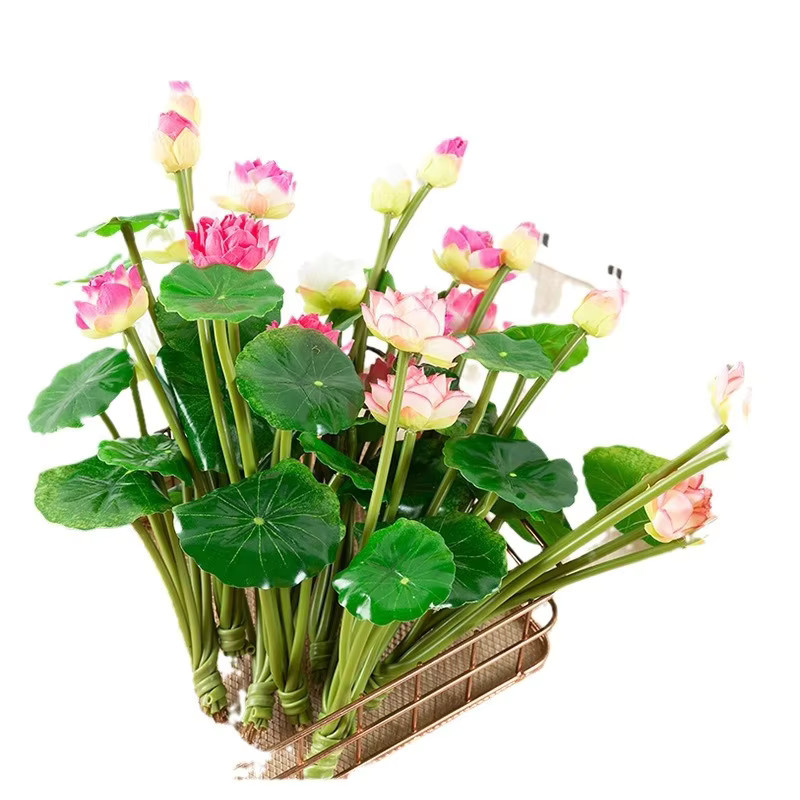 NANDI Künstliche Mini Lotus Pflanzendekoration in Grün für Tischdekoration in Home, Hotel und Garten - Bild 3