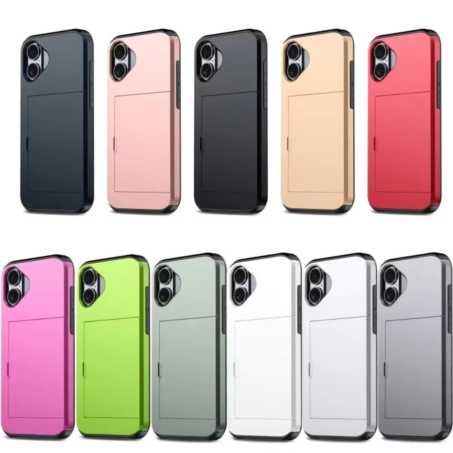 Schutzhülle mit Brieftaschenfunktion und Kreditkartenhalter für Apple iPhone 17 Air 16E 15 14 Plus 13 12 Pro Max in Pink - Bild 5