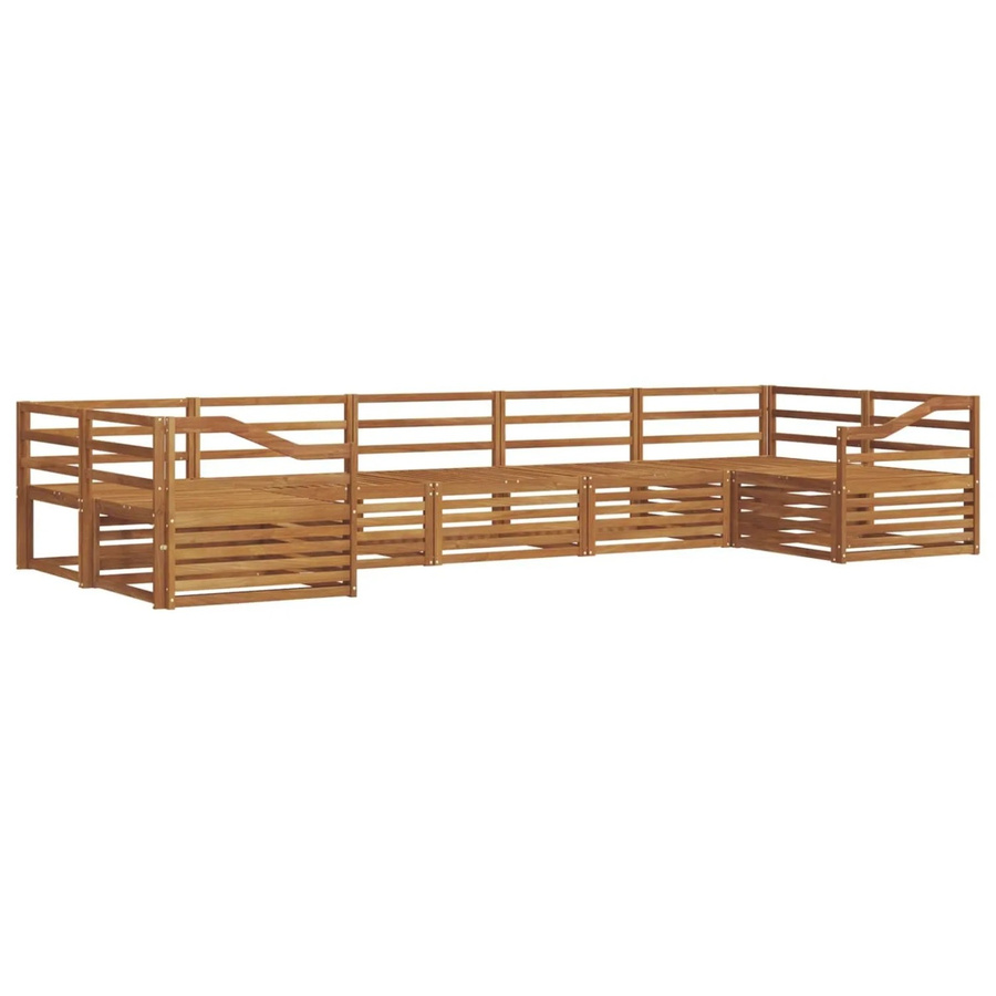 vidaXL Sofagarnitur 7-teilig in U-Form aus Massivholz Akazie, Farbe Braun - Bild 2