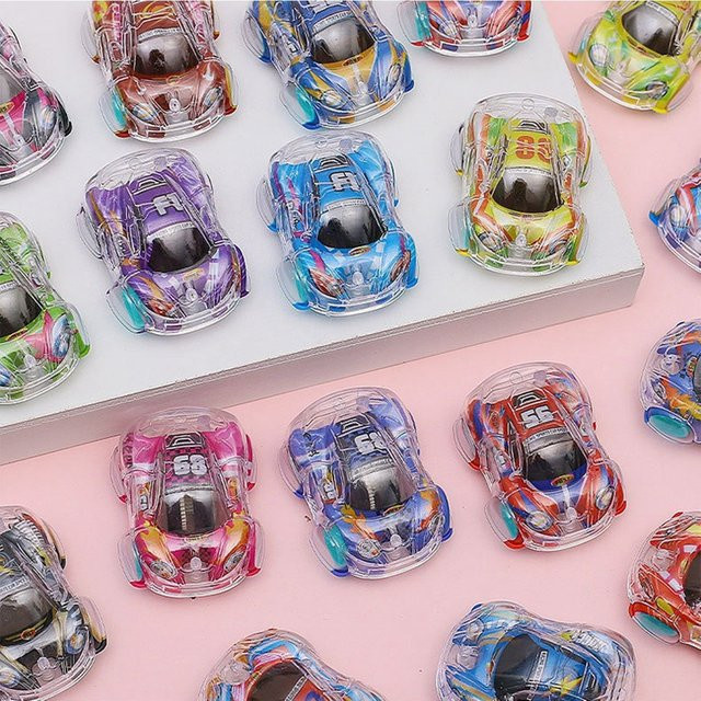 ZQNYCY Mini-Autos zum Zurückziehen im 12er Set, bunte Rennspielzeug-Fahrzeuge aus Kunststoff für Kinder, Mehrfarbig - Bild 1