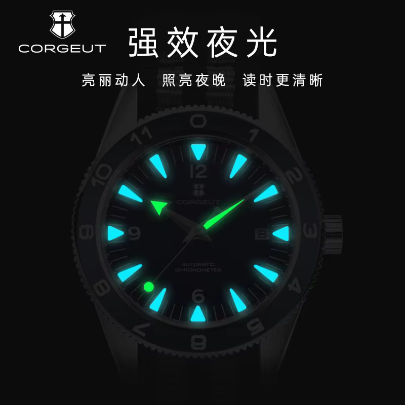 Corgeut Armbanduhr, Automatik, Edelstahl, 41 mm, Blau, Herren - Bild 4