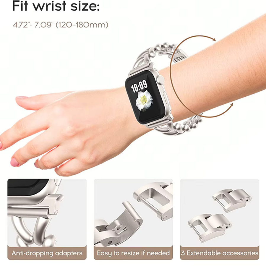 JBAILI Uhrenarmband Edelstahl, Silber, Unisex - Bild 4
