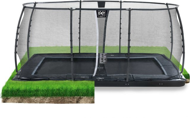 EXIT Dynamic Ebenerdiges Trampolin mit Sicherheitsnetz Schwarz - Bild 1