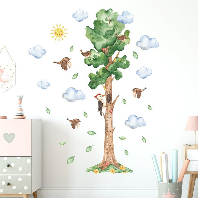 BRUP Wandtattoos Set mit Baum, Specht und Vogel für Kinderzimmer und Wohnzimmer, mehrfarbig, 2 Stück - Bild 1