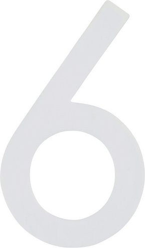 ALPERTEC Hausnummer 6, Weiß, Kunststoff, nachtleuchtend, B/H/T: 9,7 x 18 x 0,4 cm - Bild 1