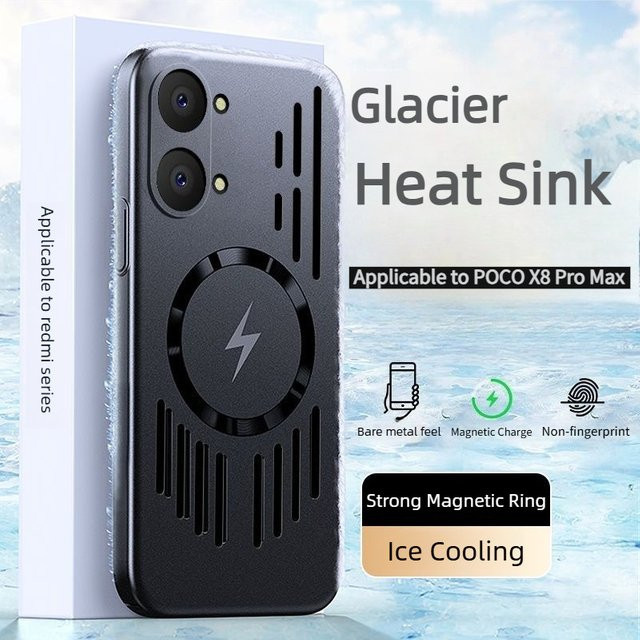 Xiaomi Poco X8 Pro Max und X8 Pro Schutzhülle mit Wärmeableitung und MagSafe magnetischer kabelloser Ladefunktion in Schwarz und Blau - Bild 1