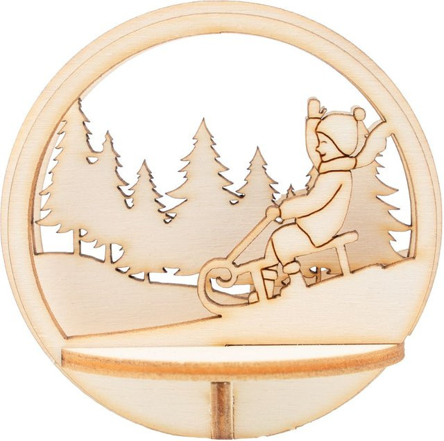 VBS Holz-Steckmotiv Schlitten in Beige für Acrylkugeln zur Weihnachtsdekoration - Bild 1