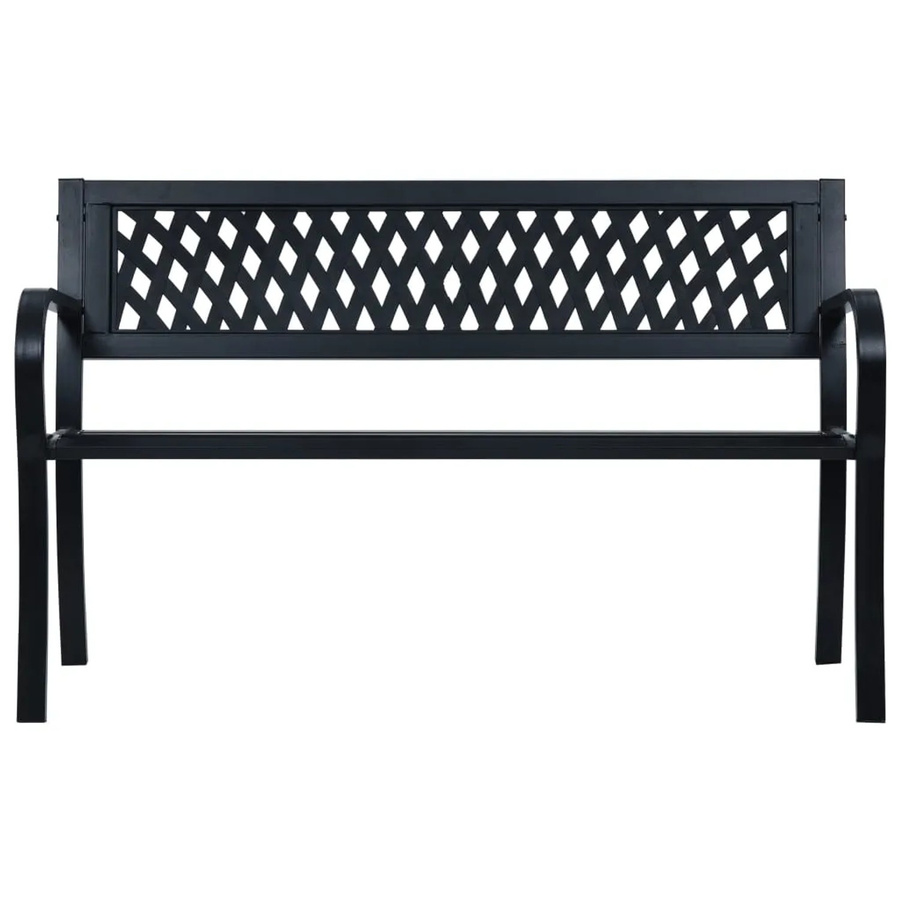 vidaXL Gartenbank aus Stahl und Kunststoff in Schwarz, Breite: 125 cm - Bild 2