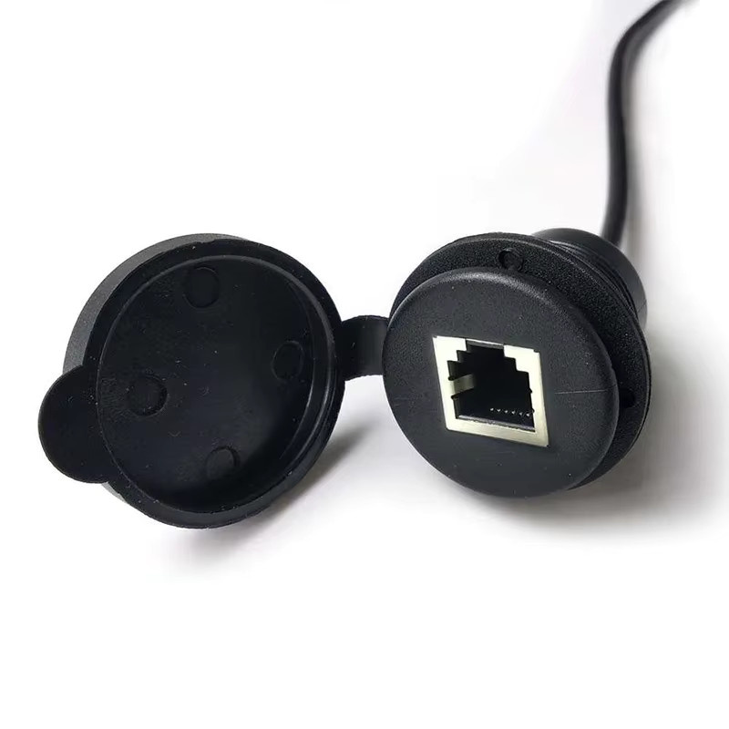DIVEDEER RJ45 zu CAT6 Wasserdichter Netzwerk-Stecker auf Buchse Ethernet LAN Verlängerungskabel, Schwarz - Bild 3