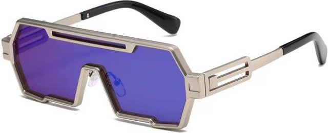 Mango Event Sonnenbrille, quadratisch, Metall, Vollrand, Unisex, blau - Bild 1