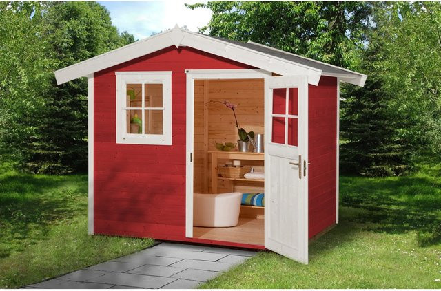 WEKA Gartenhaus 123 Gr.2 aus Fichtenholz mit Satteldach in Schwedenrot, B/H/T: 306 x 237 x 235 cm - Bild 1
