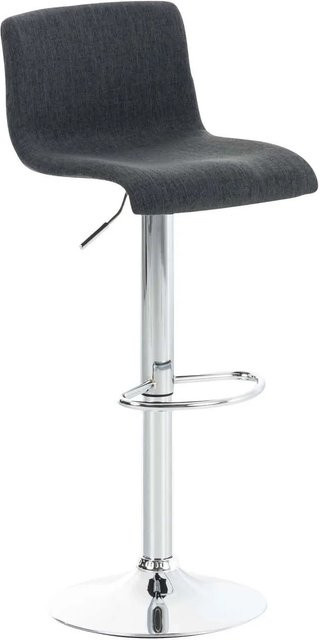 DELUKE Barhocker BERLIN Dunkelgrau Stoff mit Lehne, drehbarer Barstuhl mit modernem Design, B/T/H: 39 x 36 x 110 cm - Bild 1