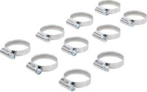 BGS Schlauchklemmen aus rostfreiem Edelstahl, Farbe: Silber, 10er Set, B/T/H: 20 x 32 mm - Bild 1