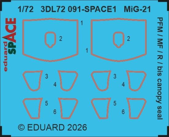 Eduard MiG-21 PFM / MF/ R / bis - Canopy seal, Space - Bild 1
