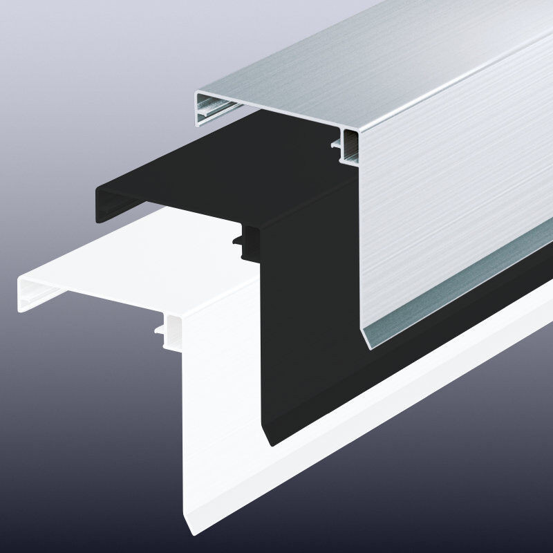 T&J Aluminium Klemmdeckel mit Wetterschenkel für 60 mm Randprofile in Anthrazit, Silber oder Weiß - Bild 1