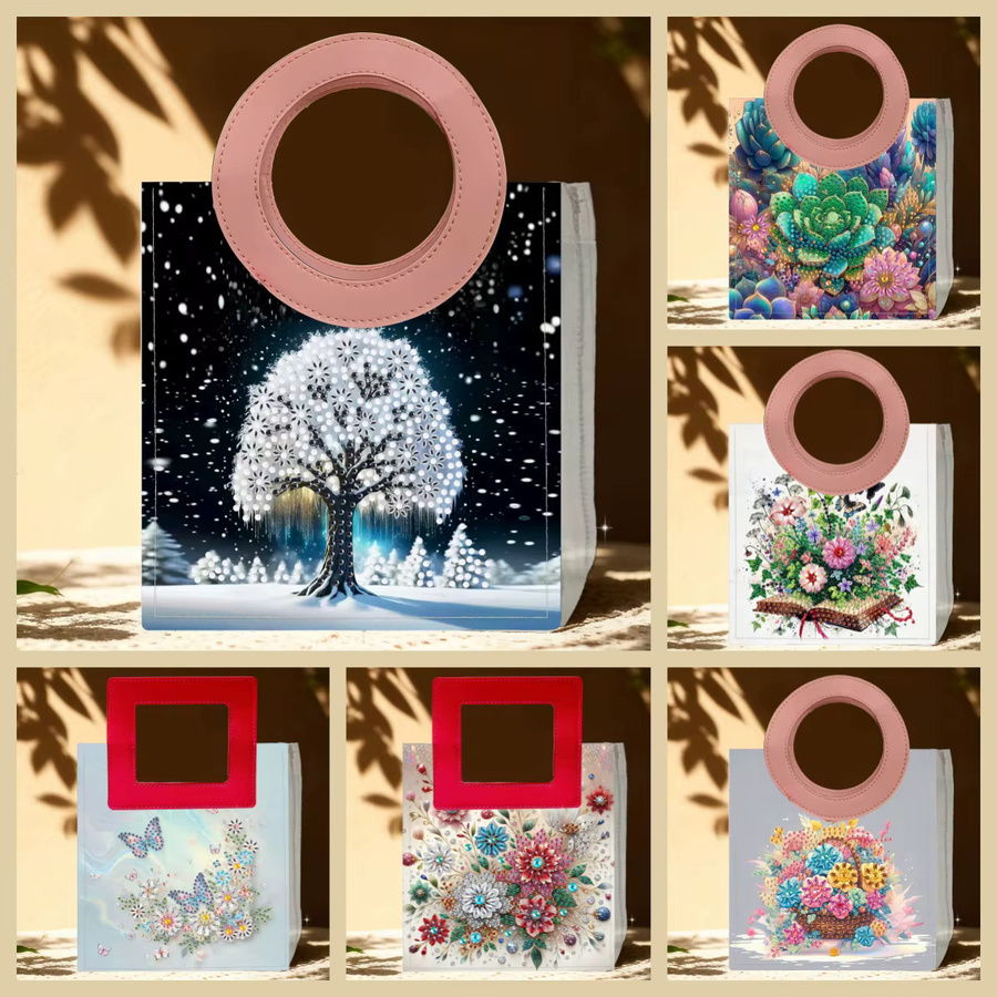 DIY-Diamantmalerei-Set mit transparenter PVC-Aufbewahrungstasche und Blumenmuster - Bild 4