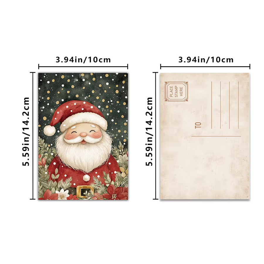 32 Stück Weihnachtliche Papierpostkarten mit gepunktetem Design in Mehrfarbig für Mädchen und Studenten - Bild 2