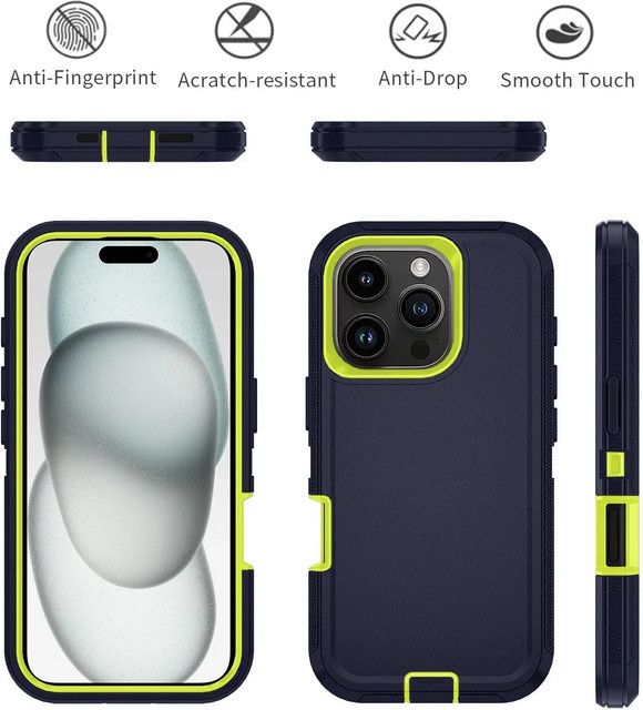 Otter Armor Box stoßfeste Defender Handyhülle mit Clip für iPhone 17 16 15 14 13 12 11 Pro Max XS 7 8 16E in Blau und Lila - Bild 1