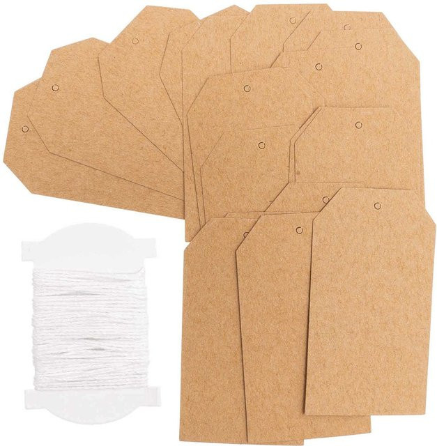 Rico Design Paper Poetry Papieranhänger aus Kraftpapier in Braun, 24 Stück, B: 4,5 cm x H: 8 cm - Bild 1