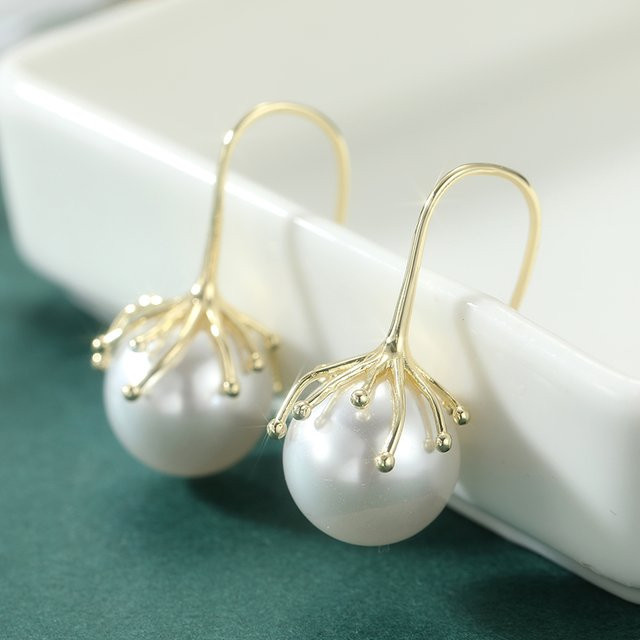 YoYo Ohrringe, Perle, Gold, Damen - Bild 1