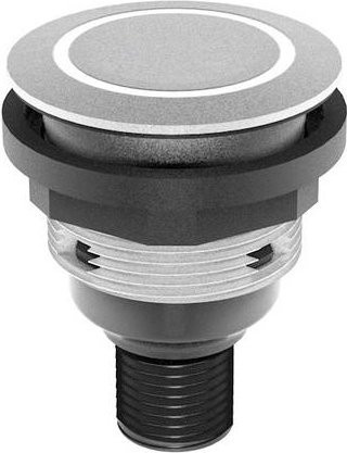 Georg Schlegel M12 Drucktaste SHORTRON connect mit Ringbeleuchtung, rund, silber/weiß/grau, IP65 - Bild 1