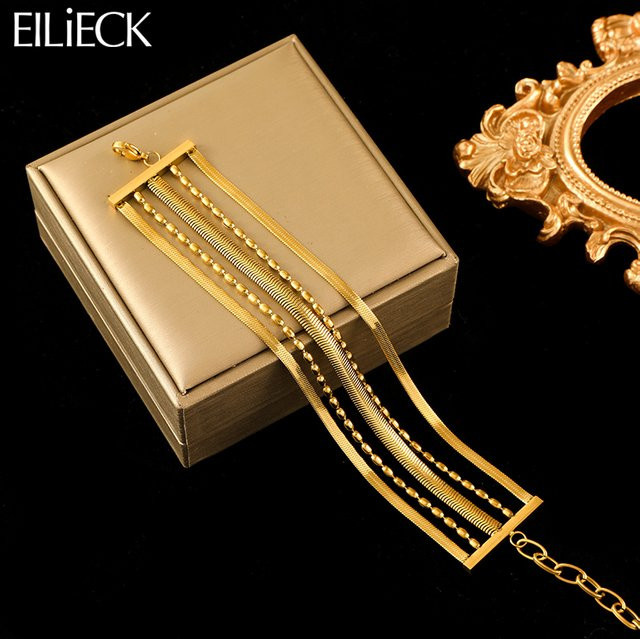 EILIECK Armband, Edelstahl, Gold, Damen - Bild 1