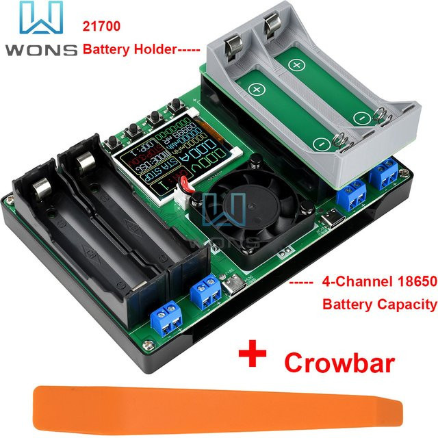 Aideepen 4-Kanal Batteriekapazitätstester mit LCD-Display und USB-C für 18650 und 21700 Lithium-Batterien - Bild 1