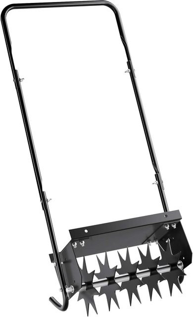Wiltec Rasenlüfter zum Vertikutieren und Aerifizieren in Schwarz aus Stahl mit einer Arbeitsbreite von 40 cm - Bild 1