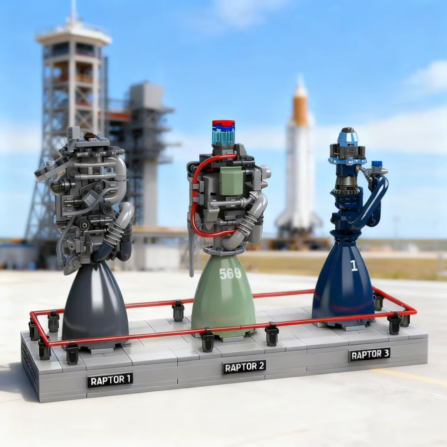 MOULD KING Raptor Rocket Engine Building Set, Weltraum, 496 Teile, ab 14 Jahren - Bild 2