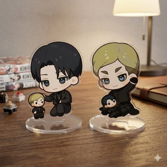 Bandai Attack on Titan, Levi Ackerman und Erwin Smith, Acryl-Ständer, Zubehör - Bild 1