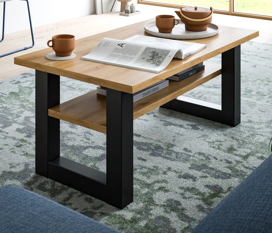 Inn.Furn Couchtisch Eldon in Eiche und Grau mit Ablage, B/T: 90 x 50 cm - Bild 3