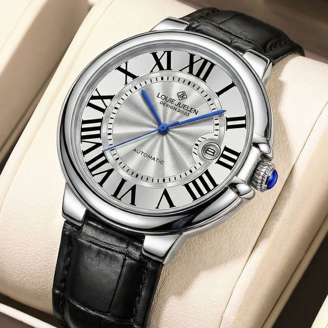 LOUIE JUELEN Armbanduhr Edelstahl, Automatik, Blau, Herren - Bild 1