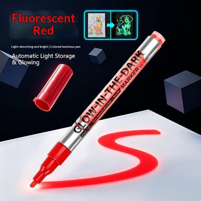 Candi Fluoreszierende Leuchtende Marker Set in 8 Farben, Wasserdichte DIY Bastelstifte mit Keilspitze für kreative Kunstwerke - Bild 1